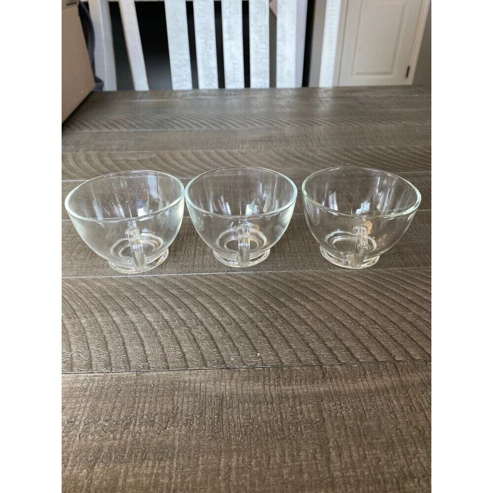 Glass punch cups set of 3